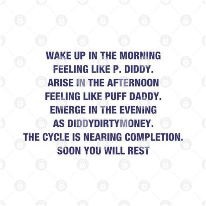 Waking in the Morning Feeling Like P Diddy Lyrics